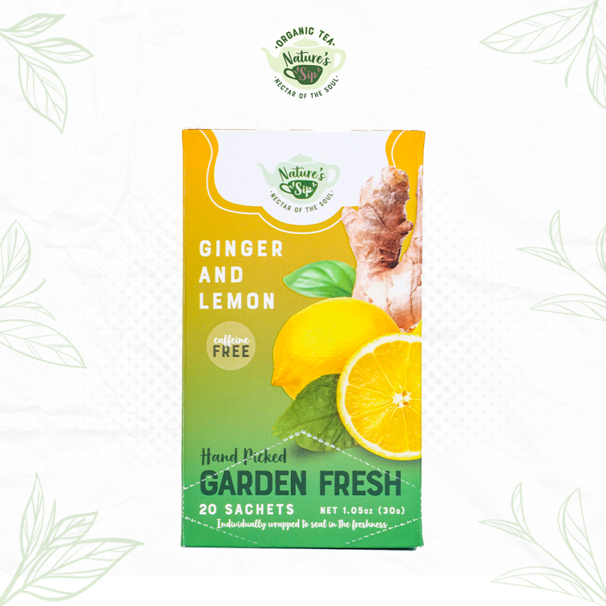 Nature's Sip Organic Tea Ginger & Lemon Tea Bags