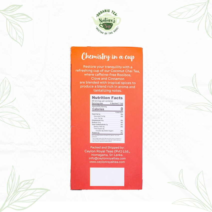 Nature's Sip Organic Tea Red Coconut Chai Tea Bags