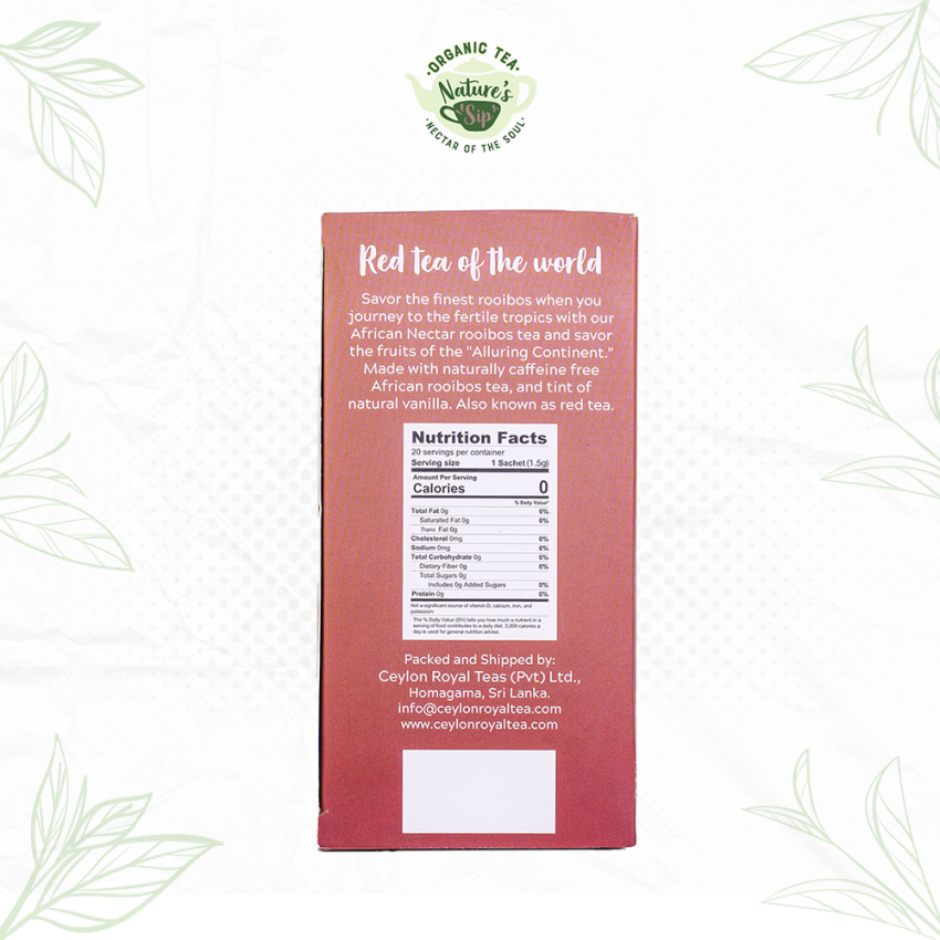 Nature's Sip Organic Tea African Nectar Tea Bags