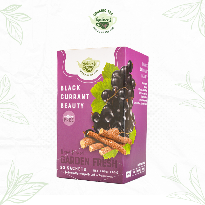 Nature's Sip Organic Tea Blackcurrant Beauty Tea Bags