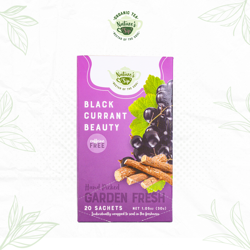 Nature's Sip Organic Tea Blackcurrant Beauty Tea Bags