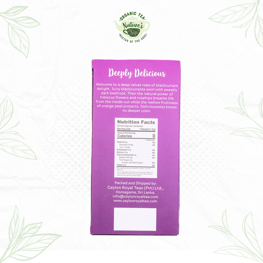 Nature's Sip Organic Tea Blackcurrant Beauty Tea Bags