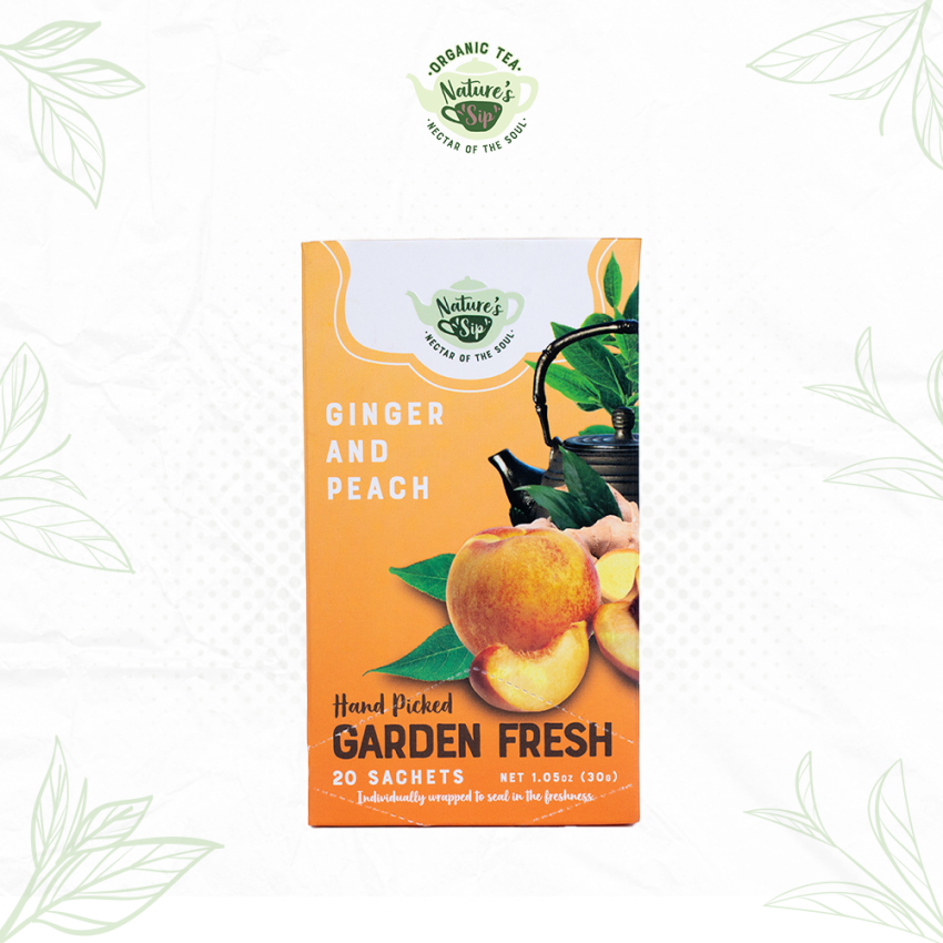 Nature's Sip Organic Tea Ginger Peach Tea Bags