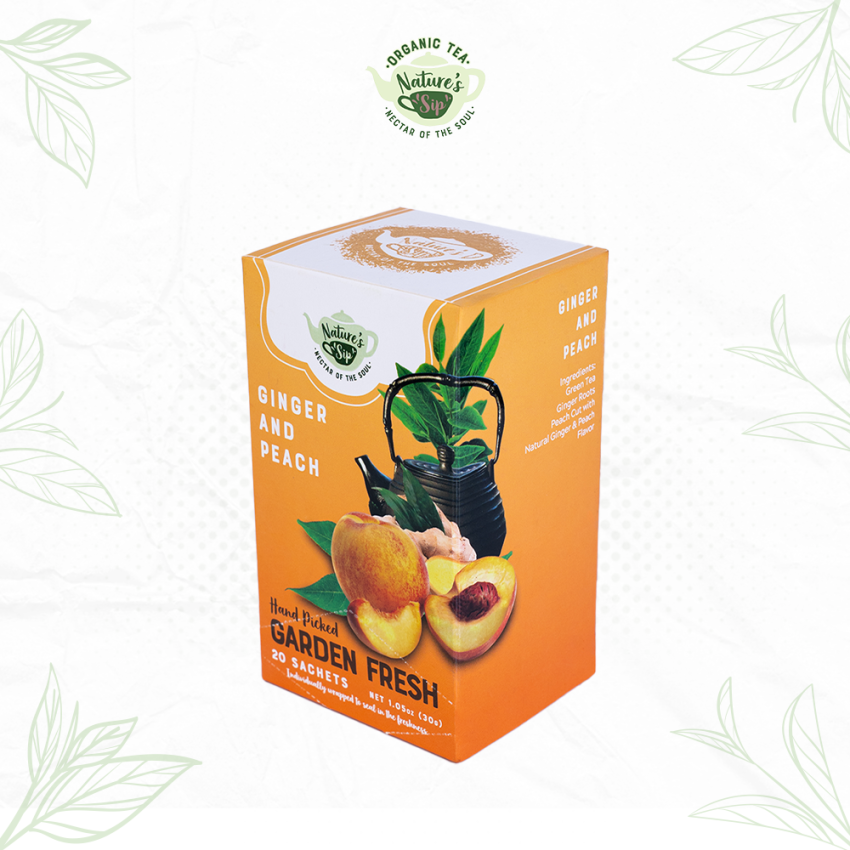 Nature's Sip Organic Tea Ginger Peach Tea Bags