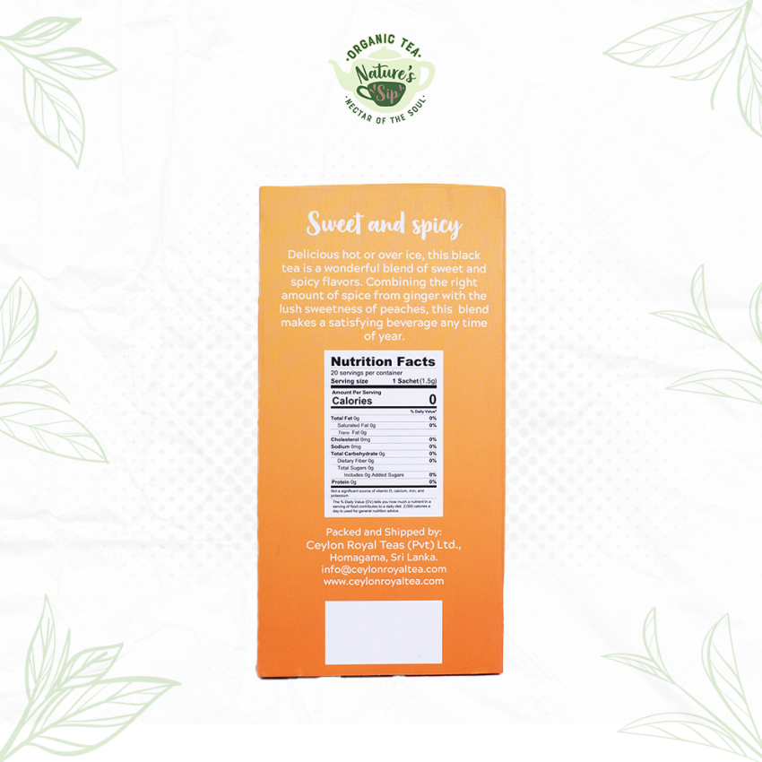 Nature's Sip Organic Tea Ginger Peach Tea Bags