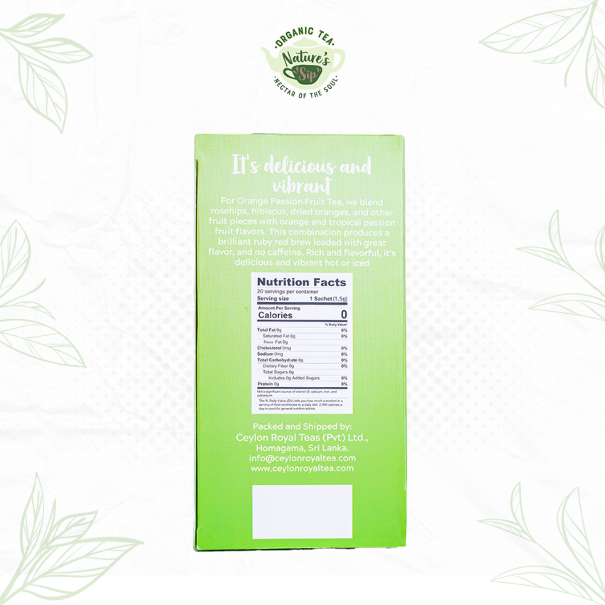 Nature's Sip Organic Tea Orange Passionfruit Tea Bags