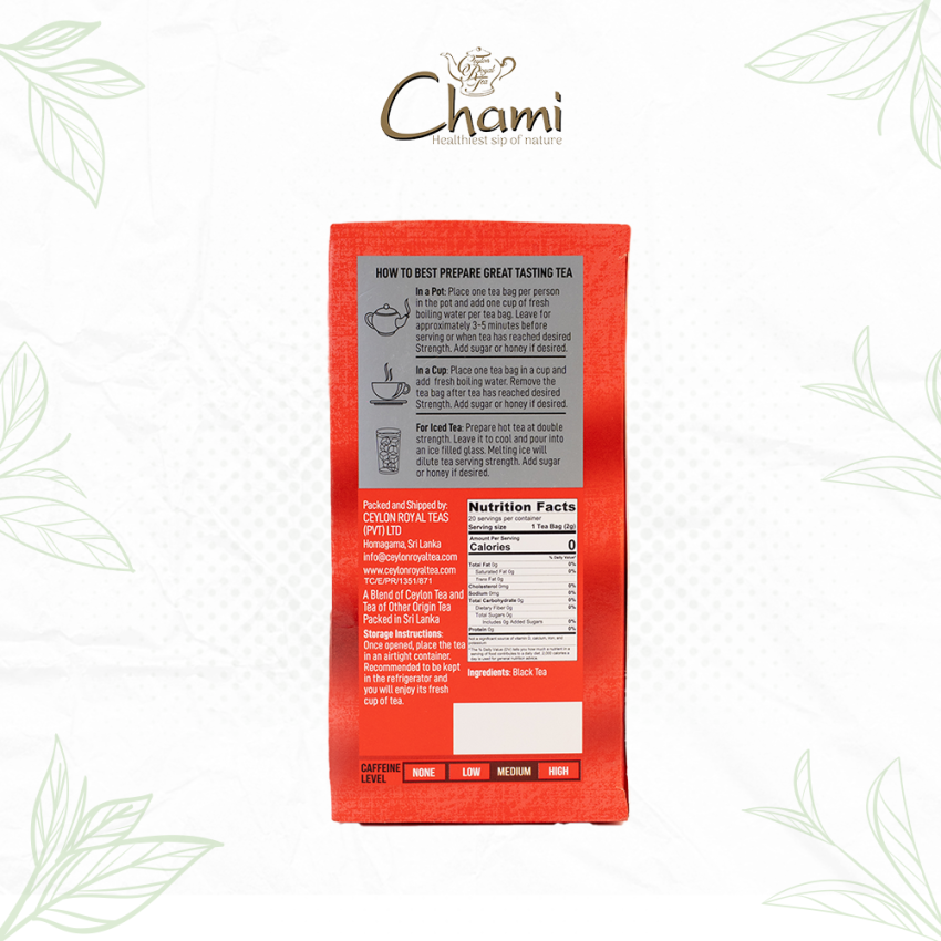 Chami Herbal Flavored & Specialty Tea English Breakfast Tea Bags