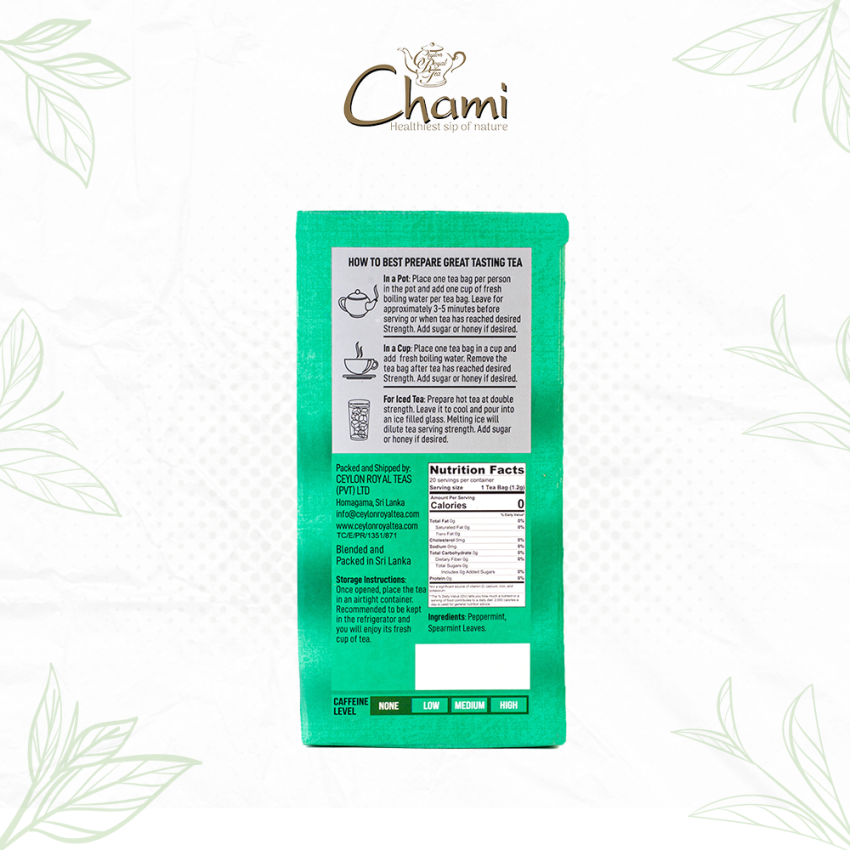 Chami Herbal Flavored & Specialty Tea Mint Blend Tea Bags