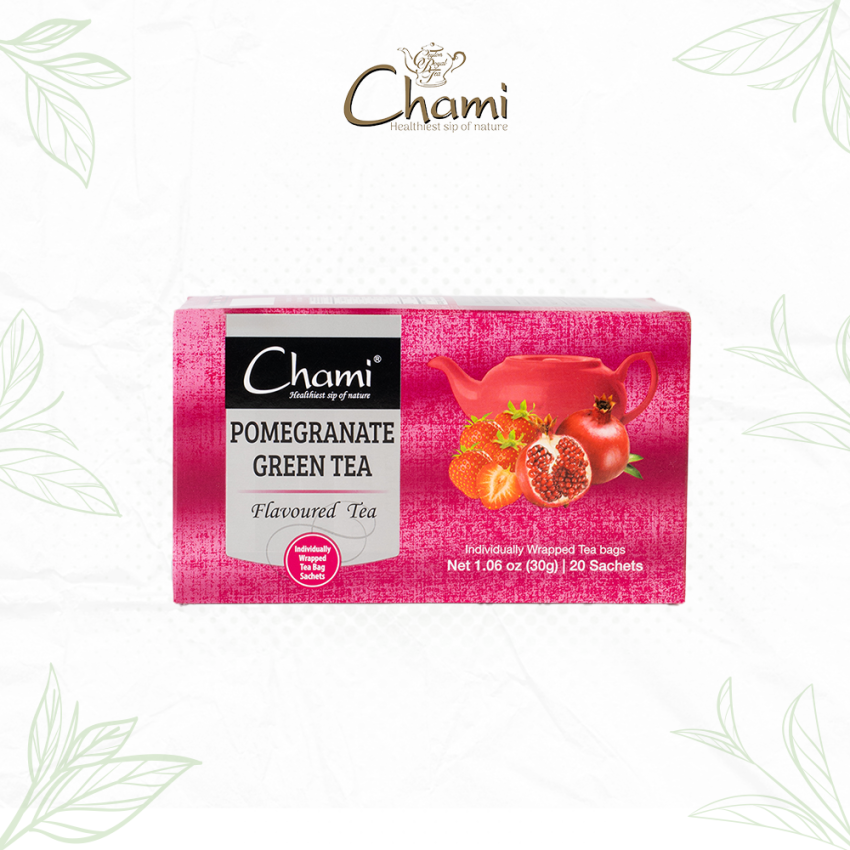 Chami Herbal Flavored & Specialty Tea Pomegranate Green Tea Bags