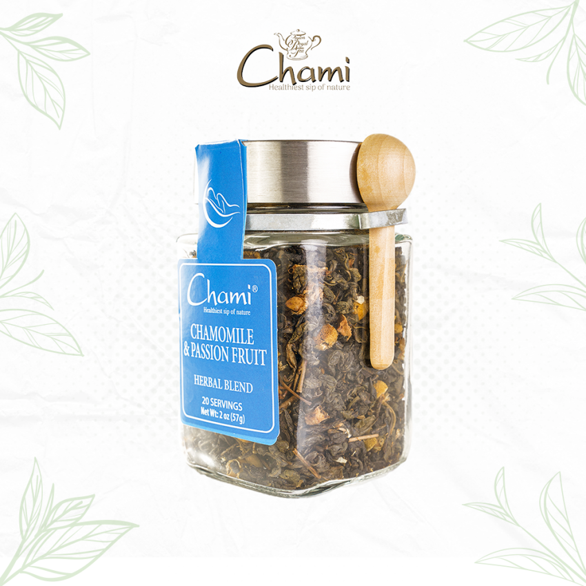 Chami Herbal Tea Glass Jar Chamomile & Passion Fruit Tea Tea Bags