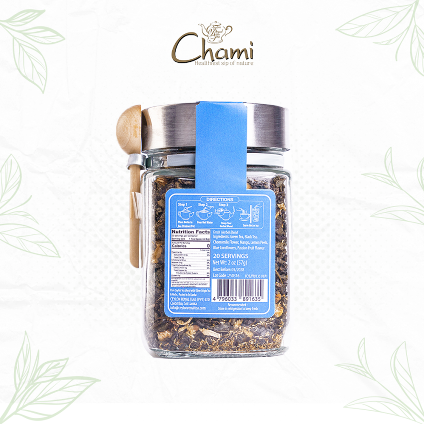 Chami Herbal Tea Glass Jar Chamomile & Passion Fruit Tea Tea Bags