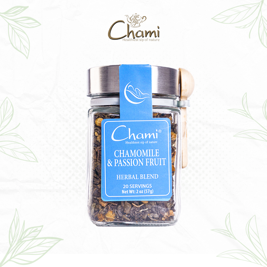 Chami Herbal Tea Glass Jar Chamomile & Passion Fruit Tea Tea Bags