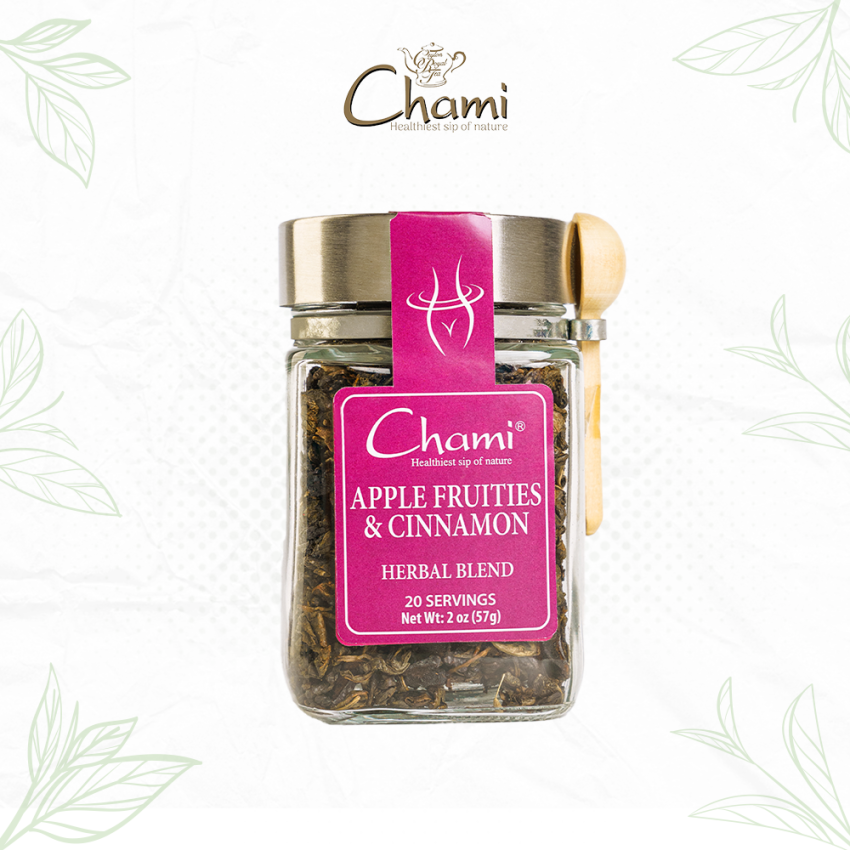 Chami Herbal Tea Glass Jar Apple Fruity & Cinnamon Tea Tea Bags